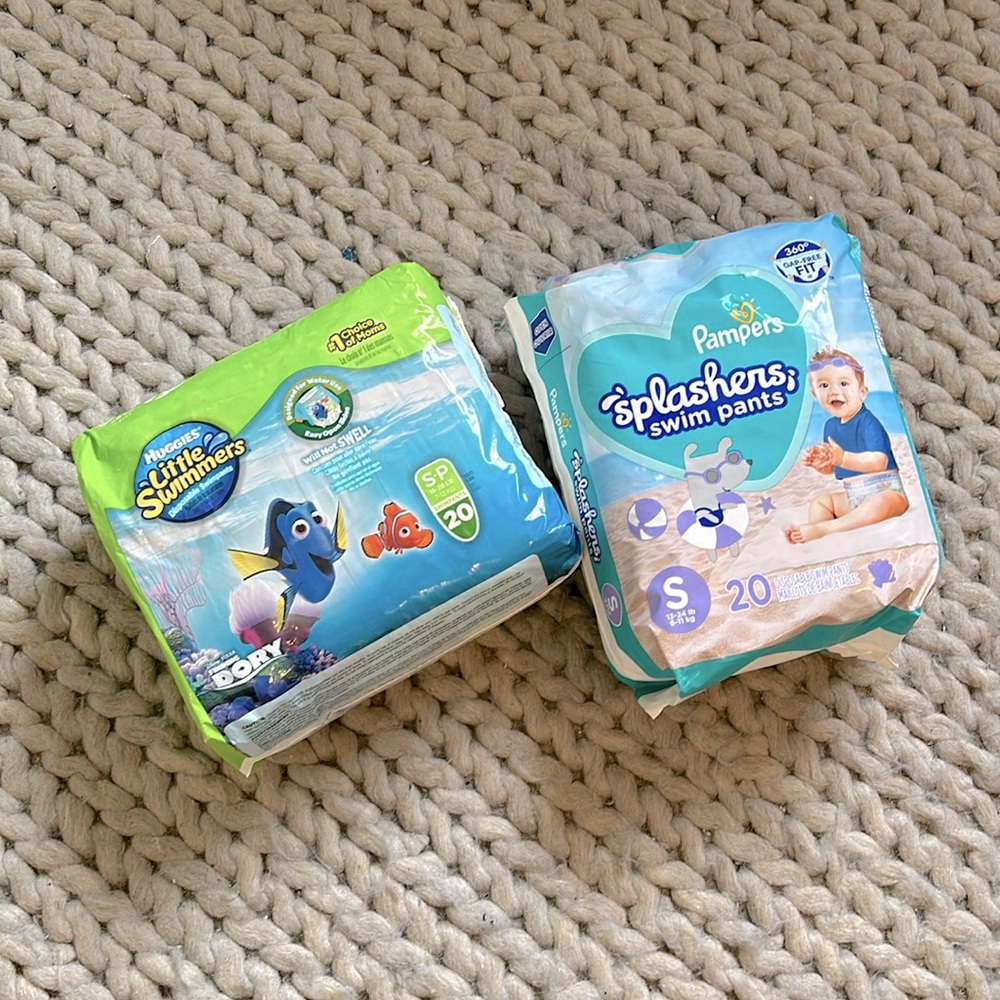 SOLD! NWT Disney Huggies and Pampers swim diaper bundle sz:s